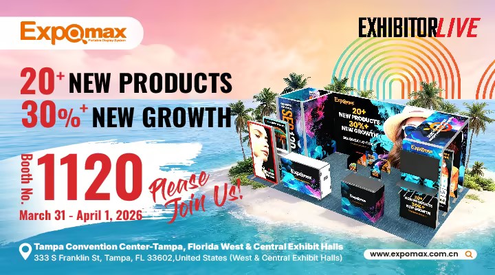 Expomax presenterà oltre 20 innovazioni nel campo dei display a EXHIBITORLIVE 2026 a Tampa.